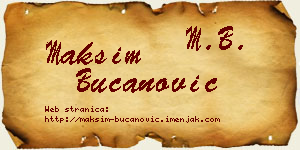 Maksim Bučanović vizit kartica